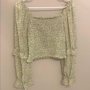 Wild Fable Long Sleeve Floral Crop Top